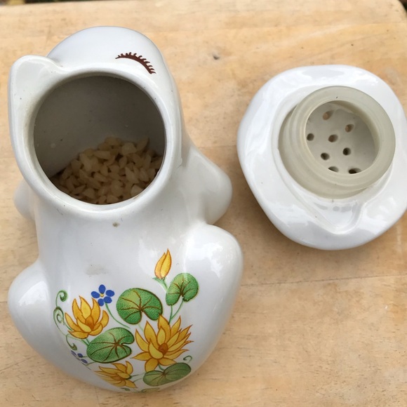 Vintage 1982 Avon ceramic potpourri frog floral figurine - Picture 6 of 7